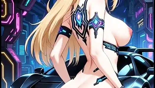 Cute blonde twerk in garage (Ai animation)