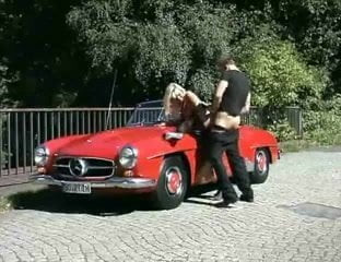 Fuck by a red Mercedes Benz