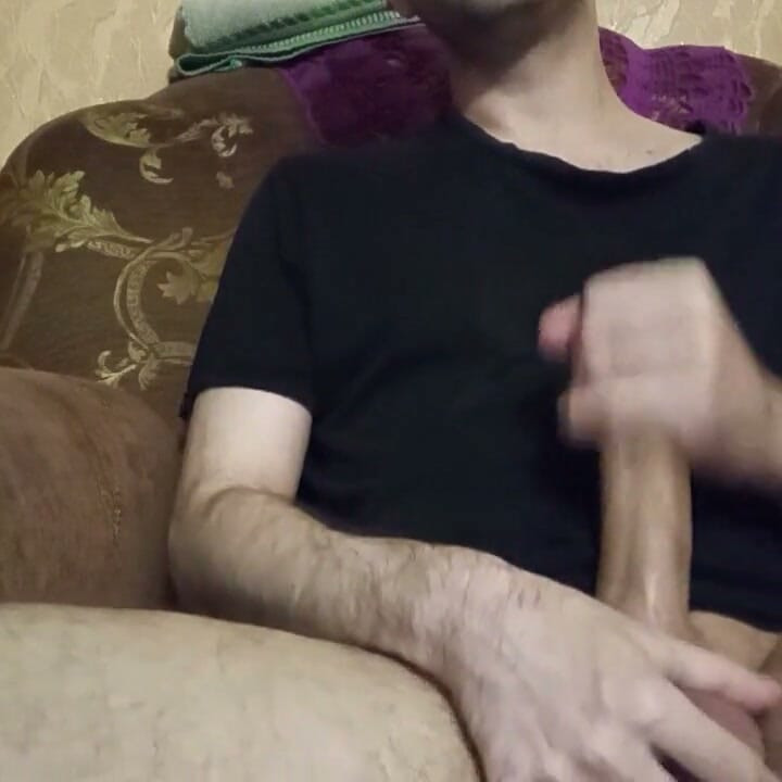Big Cock and Hot Balls. Horny Guy Jerking and Derives Pleasure