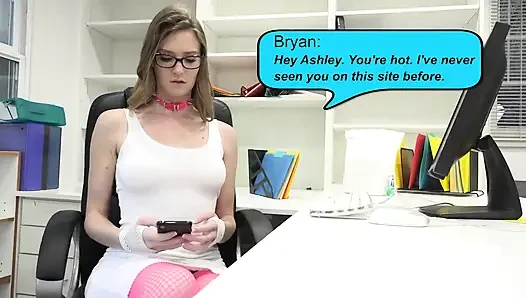 Ashley lane bosan di kantor dan ngentot pria asing di mejanya