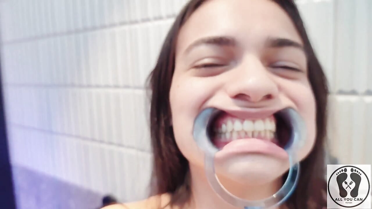 4K dentální hygienistka rutinní ústa fetiš detailní nahá