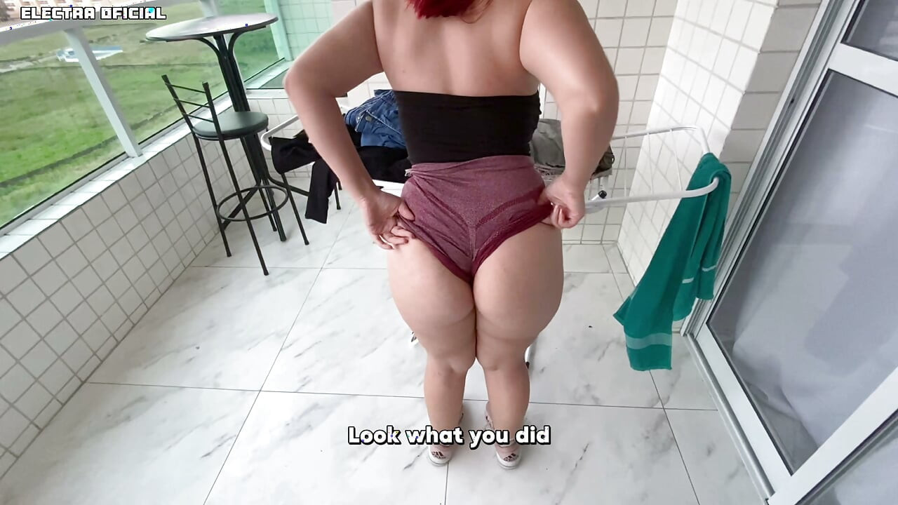 This hot maid, teases me with these short shorts, I got a hard dick