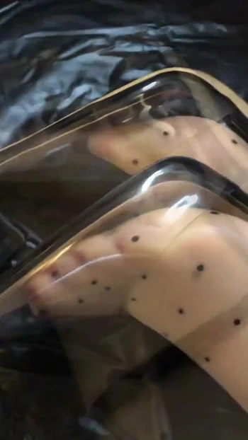Captivating moment from "Cum on transparent fetish heels"