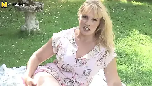 Hot Blonde British mother going naughty at the park