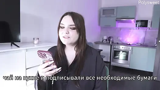 Porno hikayesi - ev sahibi önce onu bir elbiseye dönüştürüyor ve sonra takma yarakla sikiyor (Rus pornosu, takma yarak, kadın