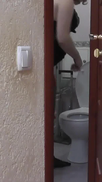 Powerful moment from "Step dad spies on step daughter in toilet and masturbates dick. Stepdad fingering cock and cumshot."