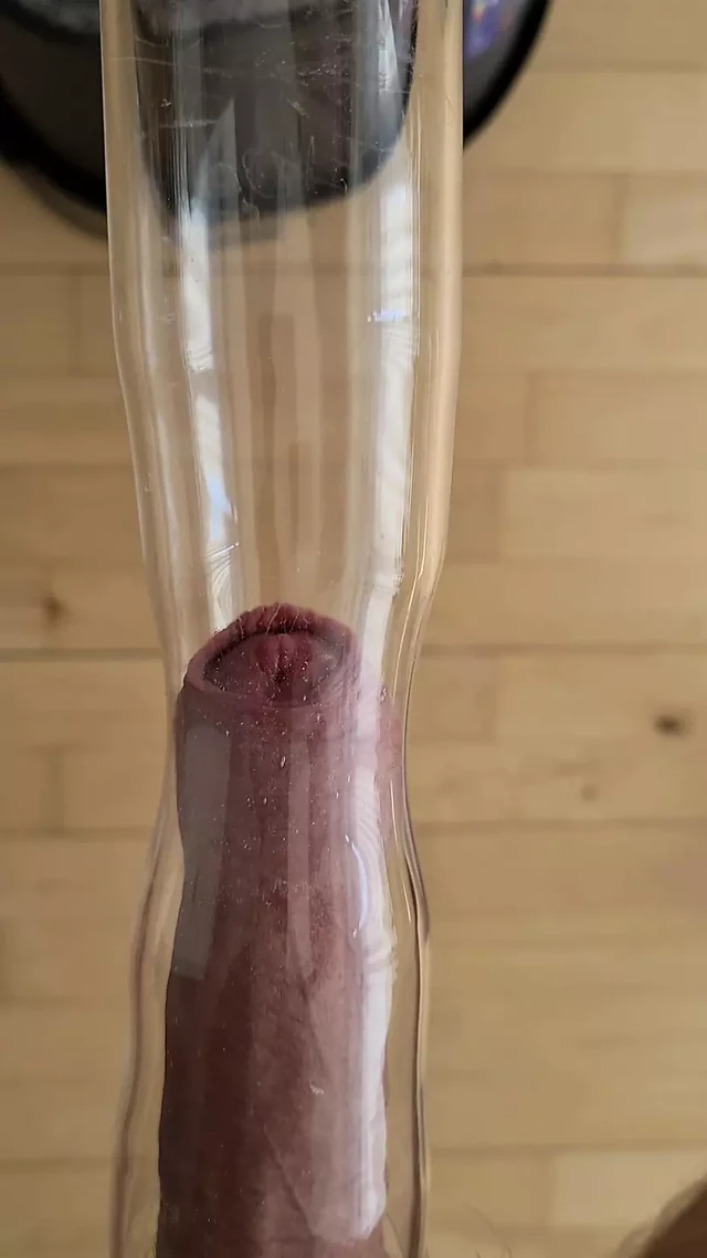 Vacuum cleaner suck guys cock to cumshot