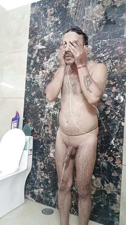 Indian desi man enjoy shower and masterbation show with neighbour
