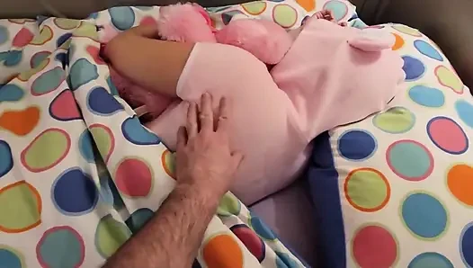 Stepfather Massages Stepdaughter's Pussy