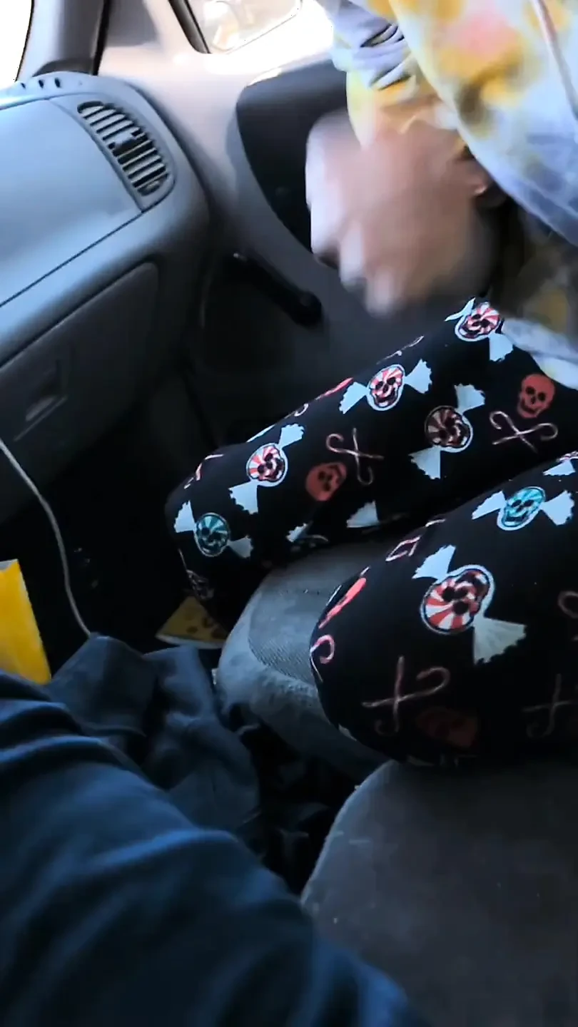 Slutty teen ex girlfriend deepthroats thick cock in the car!