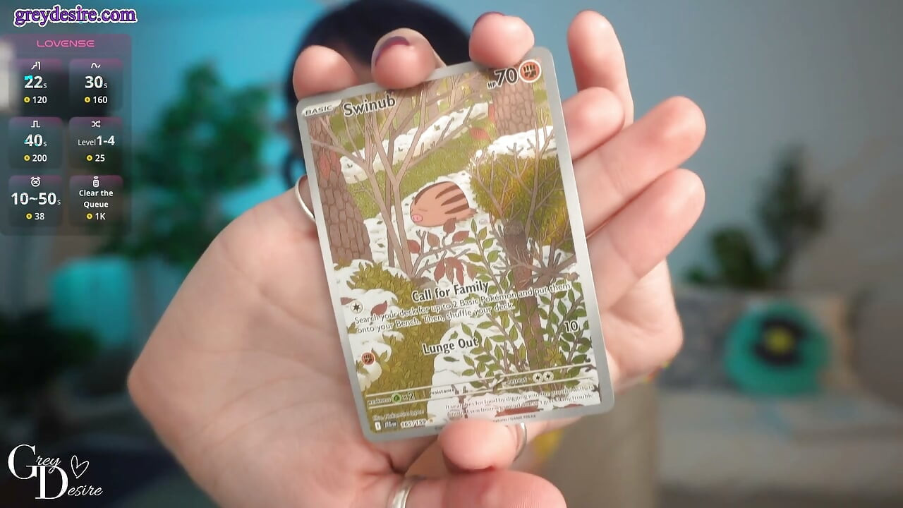 Amateur MILF Topless Pokemon Card Opening - Grey Desire