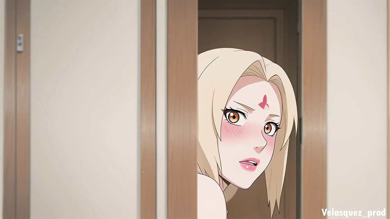 Tsunade's stepmother accidentally saw her stepson's huge penis and couldn't resist. Tsunade hentai cosplay