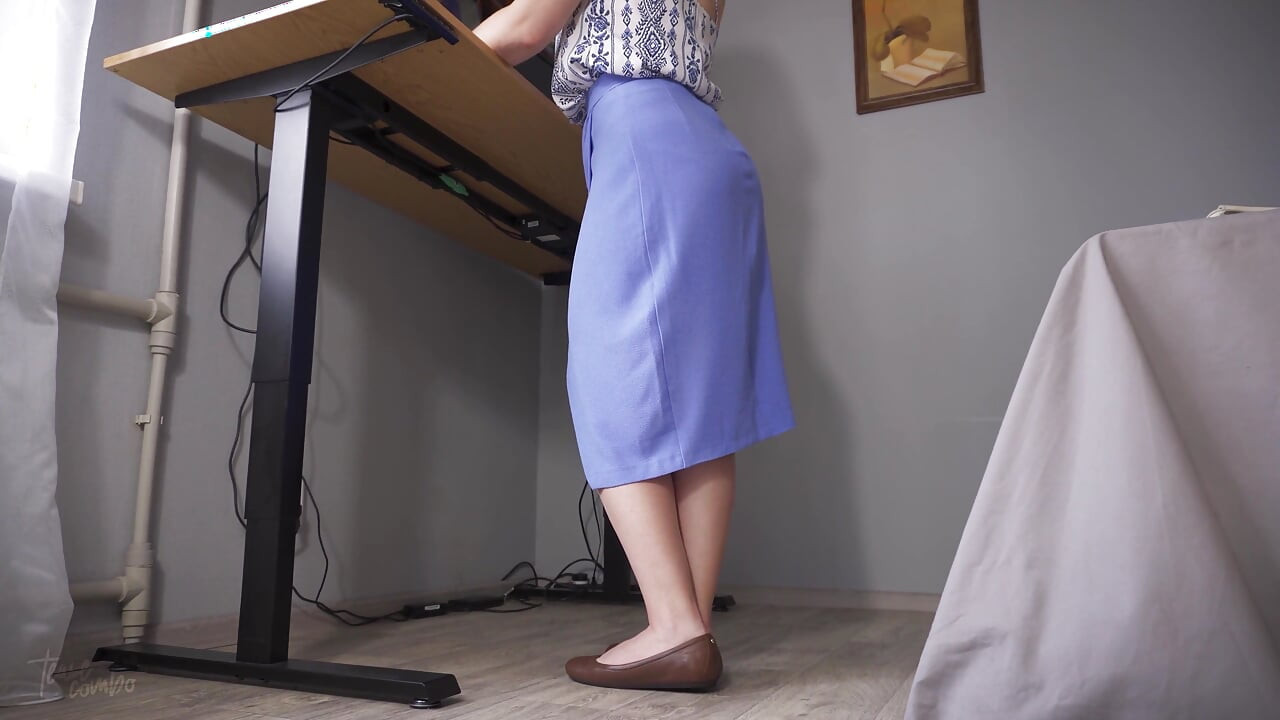 Watching Coworkers Legs in Slit Skirt