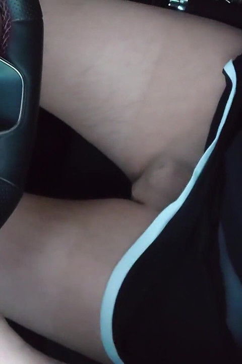 Small Penis in Light Pantyhose While Driving a Car