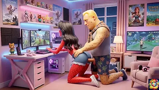 Oyuncu odası gece geç saatlerde romantizm - ai hentai asmr