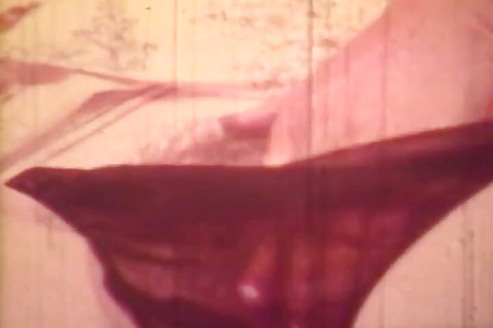 Vintage Red-tinted Lesbian Classic with Retro Bedroom Lovers