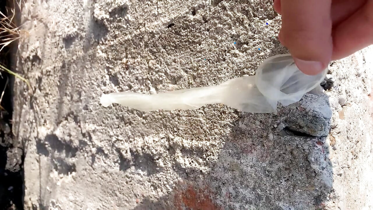 Eating Cum of Black Straight Friends Used Condom I Found After His Fuck