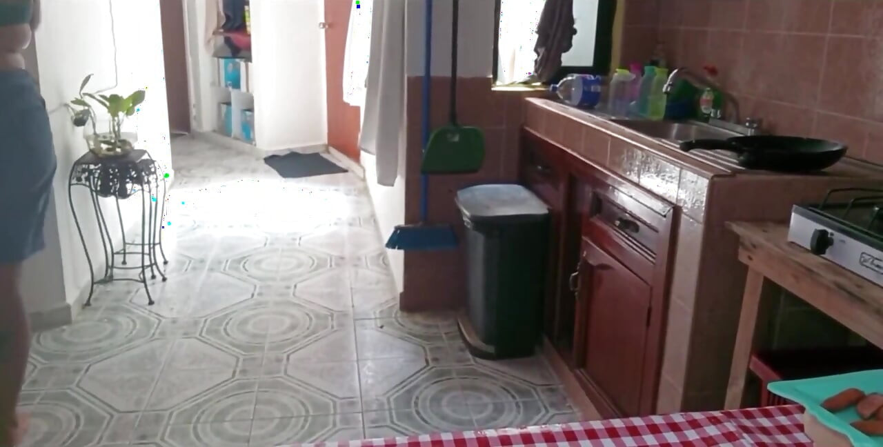 Mother-in-law Films Herself in the Kitchen and Shows Her Breasts