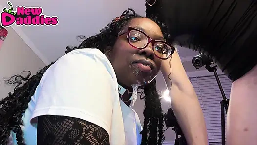 Premium Ebony Throat - Bwc Face Fucking Big Tits Black Babe