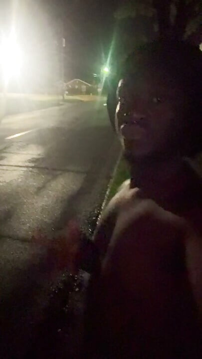 Fooling Around At Night Outside On The Sidewalk Fully Naked Part 3