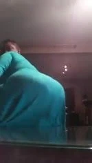 Sexy thick booty in a blue dress.