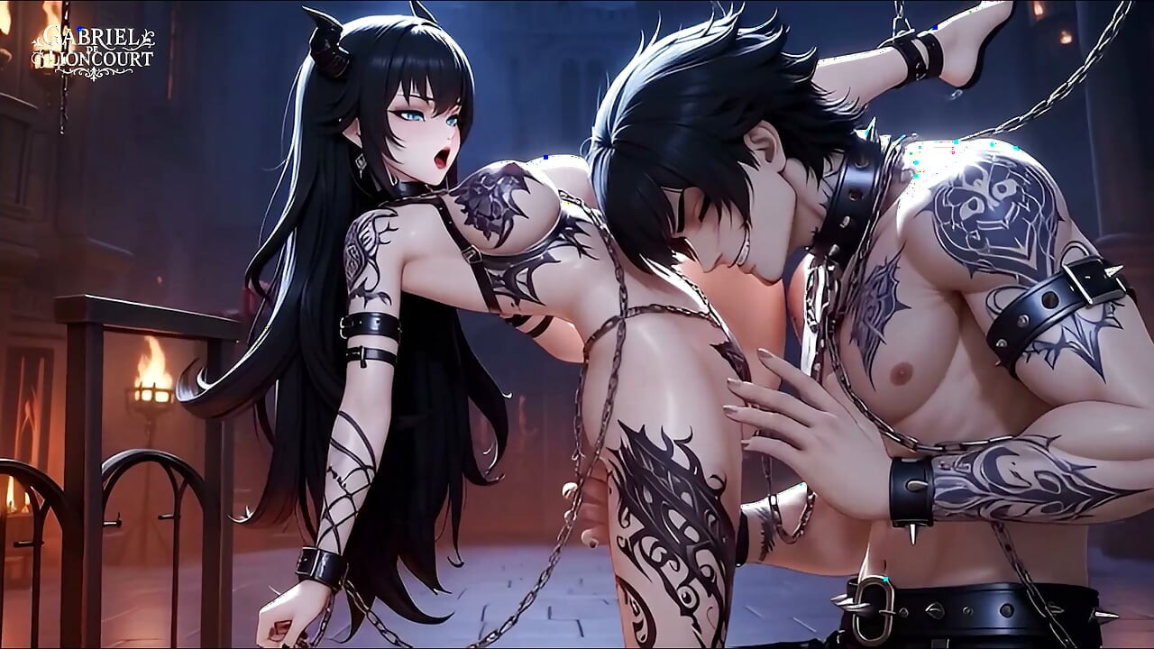 Goth Girl Bound by Vampire Lord - BDSM Monster Hentai