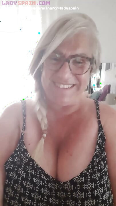Fina, 70 Years Old, Plays with a Black Dildo. Horny as Fuck. Doggy Style and Close-up of Her Pussy