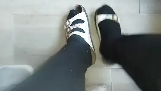 Worn-out Birkenstock shoes