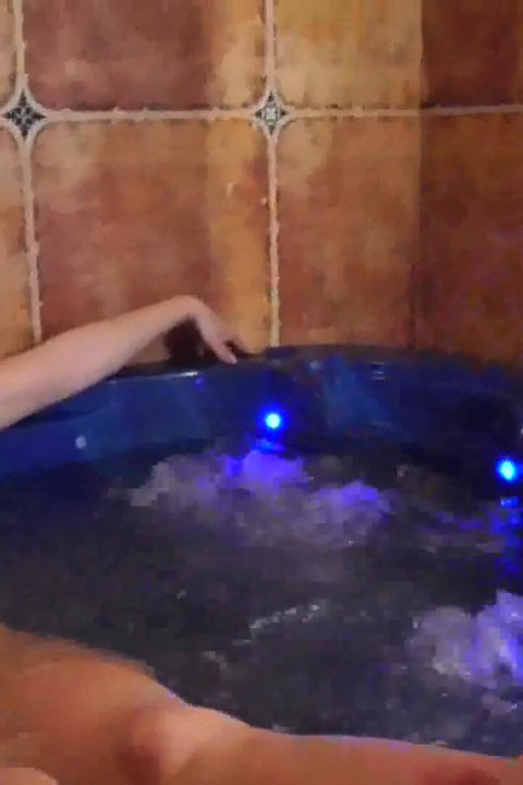 Foot worship in the hot tub