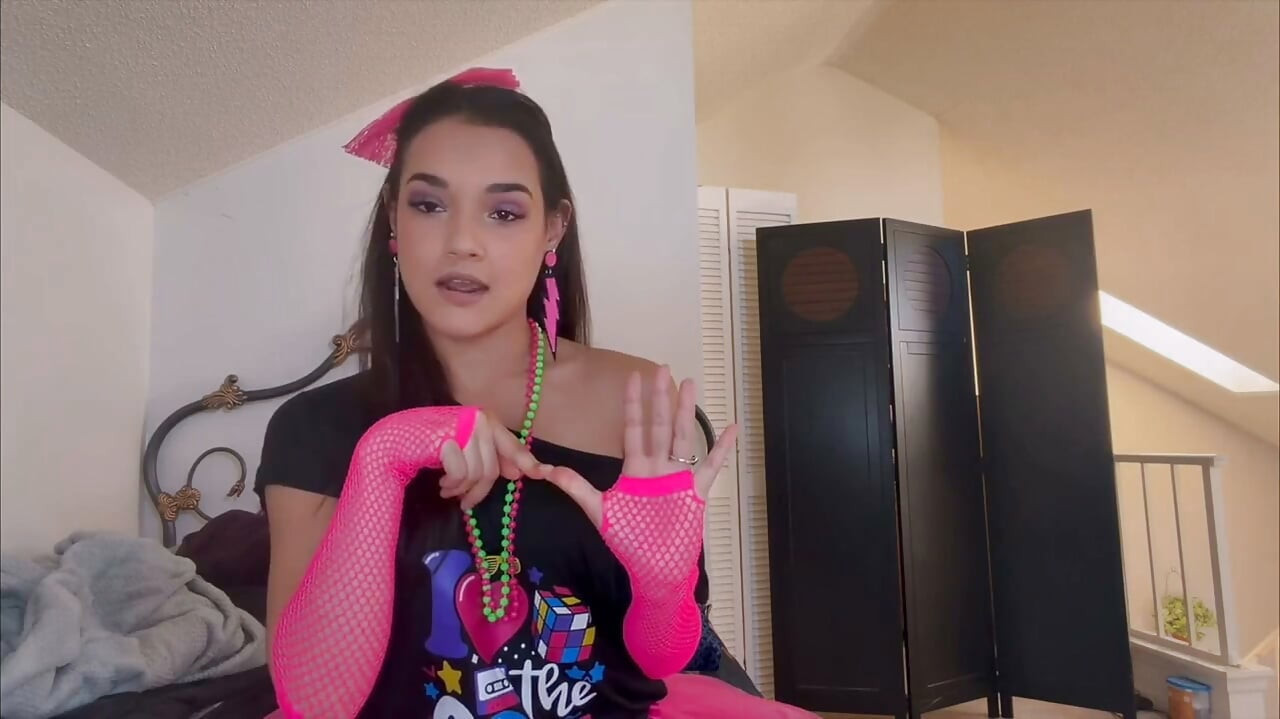 Zara's Sultry '80s Jerk off Instruction - POV Neon Seduction Awaits!
