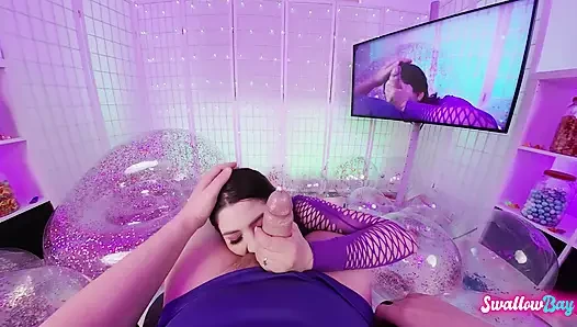 Tombul ateşli alyx star bakış açısı özensiz gırtlağına kadar alıyor