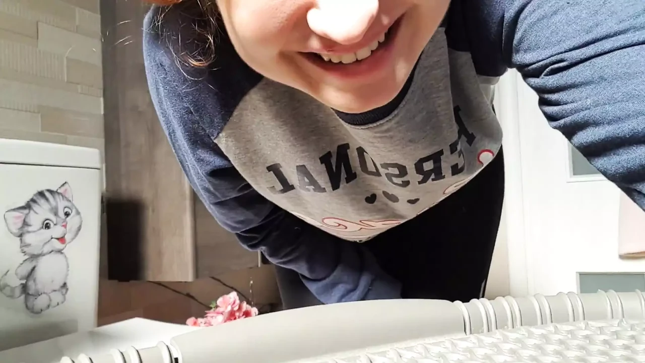 Big titted Indian Girl playing with herself in brothers bathroom