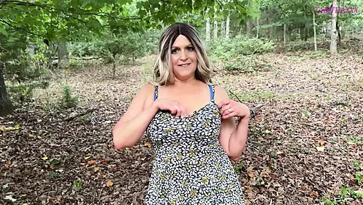 Teasing Flashing and Playing with My Pussy in the Woods 4K