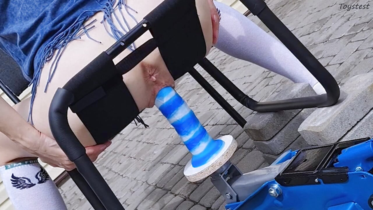 Insertion Fetishes. Car Jack Mounted Dildo Slowly Goes Into TIny Stepsister's Pussy
