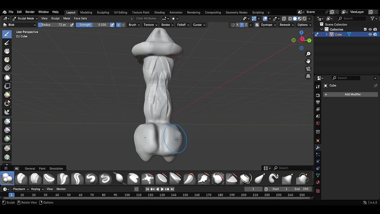 A circumstance dick with blender 3d