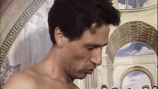 Slutty blonde German MILF rides two dicks in DP threesome