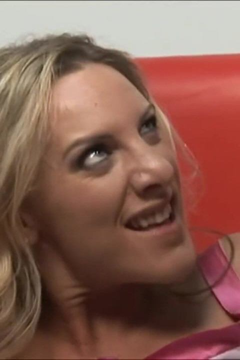 Blonde slut sucks two massive cocks to a facial cumshot