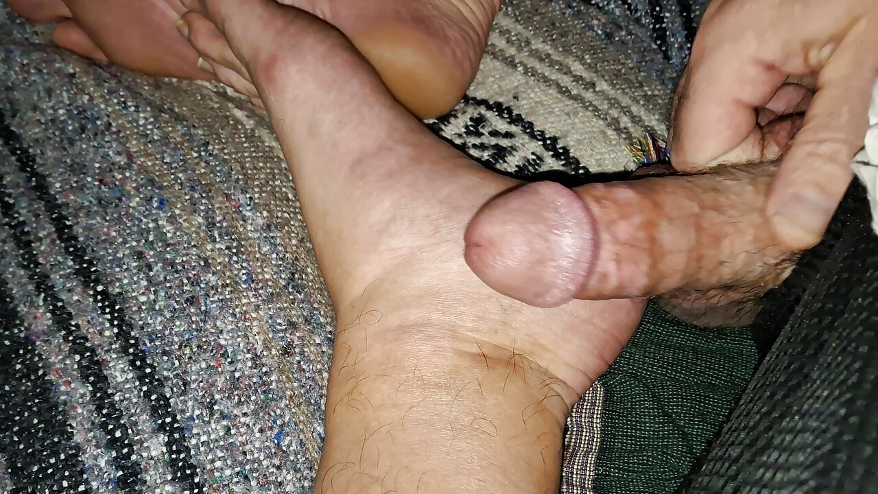 Stroking my cock and getting ready to cum