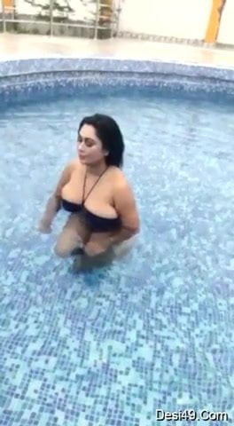 Gupchup  Actress In The Pool wit How Black Bikini