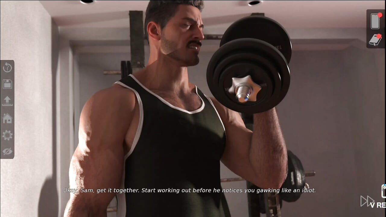Your muscular tenant trains wishing for his old instructor.