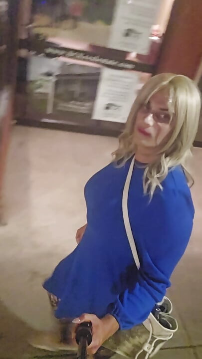 Sissy has to walk home with a huge load of cum of her face, humiliating cumwalk