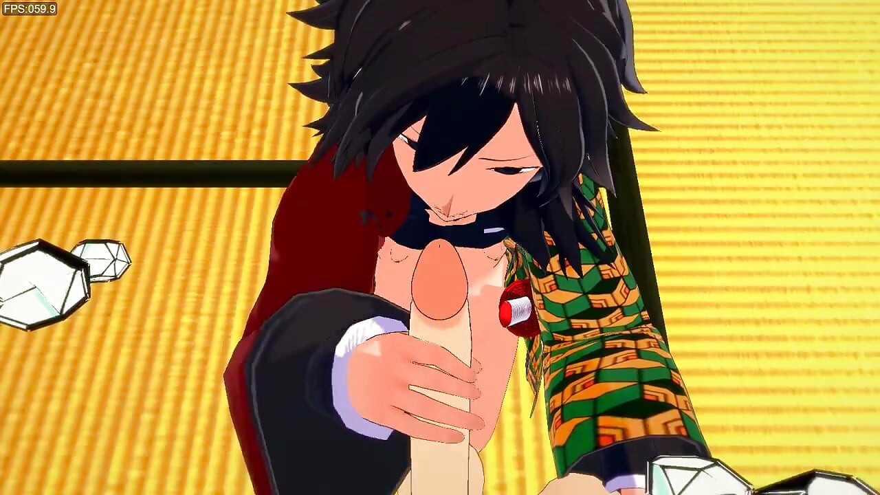 Kimetsu No Yaiba Yaoi - Tomioka Handjob und Barebak mit Uzui