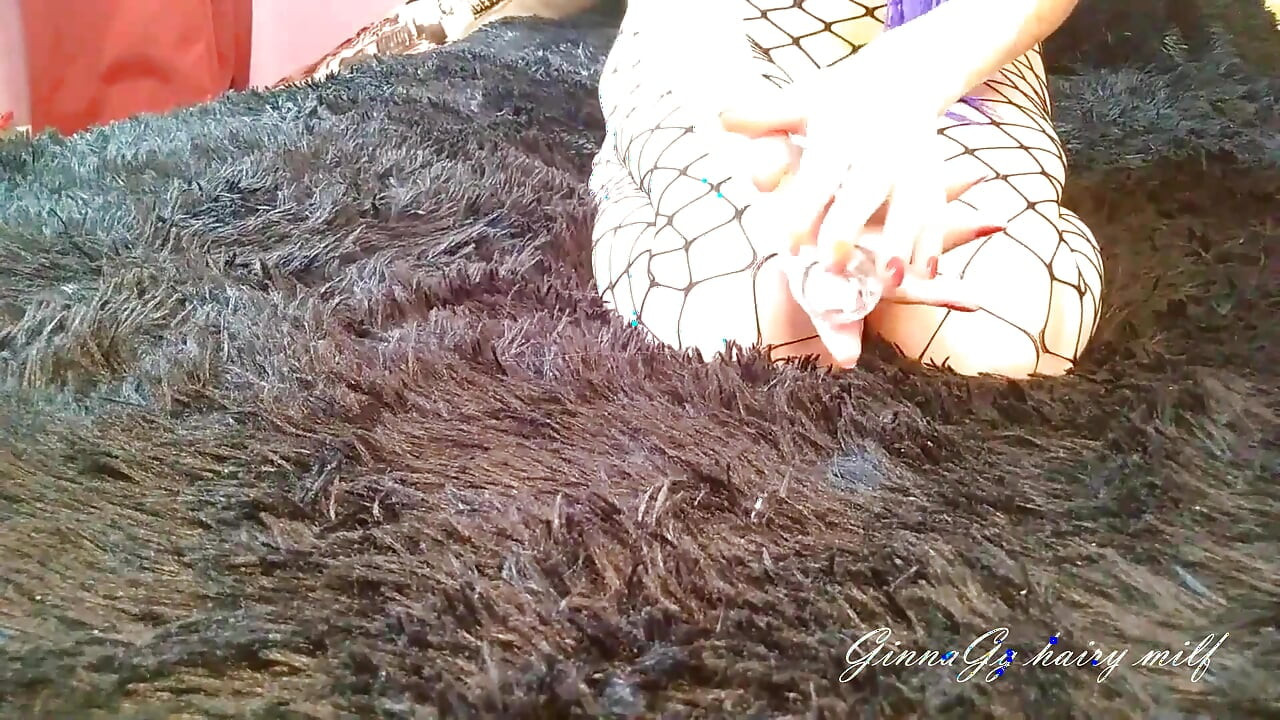 Glass in Hairy Pussy, Creampie, Stockings Fetish, Russian MILF Ginnagg