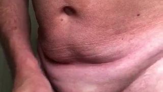 66 Year Old Wanker cums in small cock foreskin