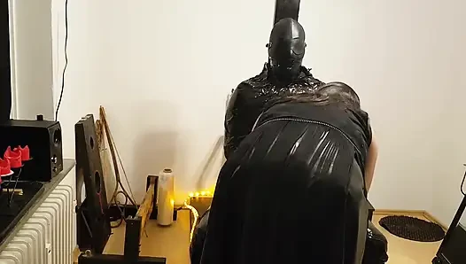 Foil Bondage Slave Part 2 - Cling Film Mummified and Edged to Madness