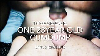 3 breeders and one sexy 23year old cumdump