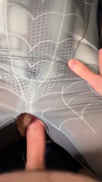 Must-see moment from "Cum in Spider Woman Cosplay Creampie"