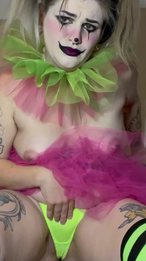 Desperate Clown Girl Pees Pants