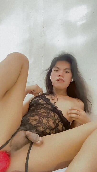 Trans woman solo playing herself with toys