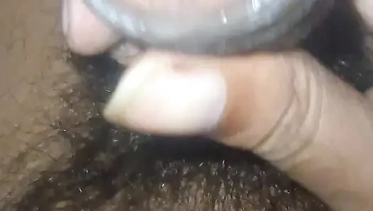 indian boy jerking his big cock close up